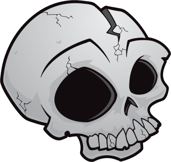 a skull with a hole in the middle