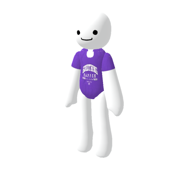 a white man wearing a purple t - shirt