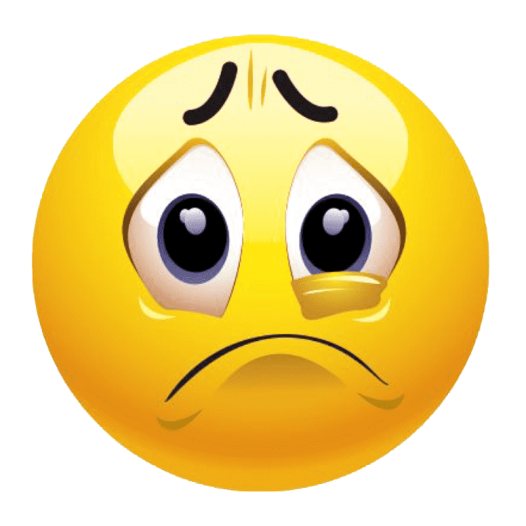 a yellow smiley face with a sad expression
