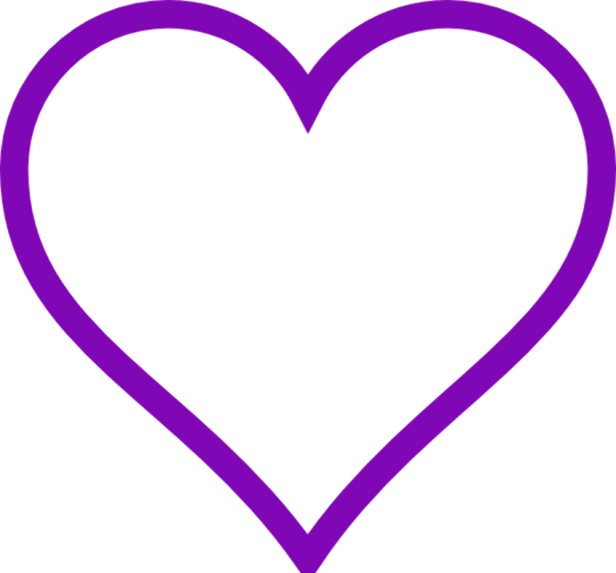 a purple heart on a white background