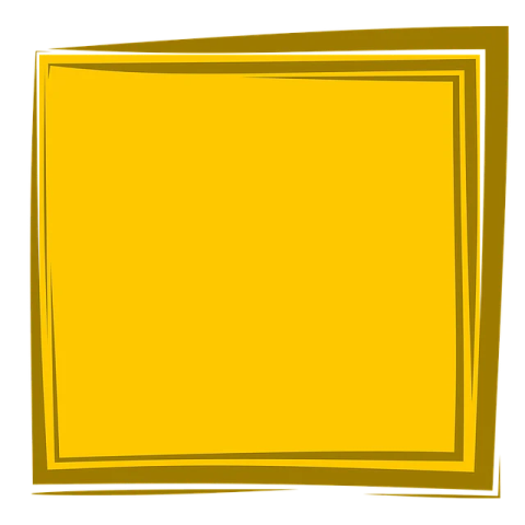 a yellow frame on a white background
