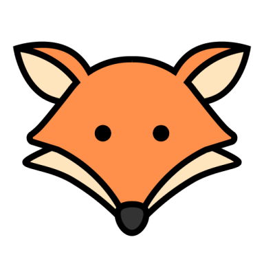 an orange fox head