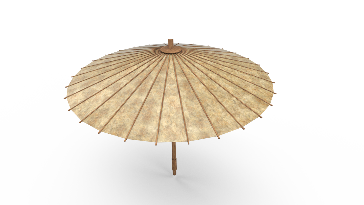 a close up of an umbrella on a white background