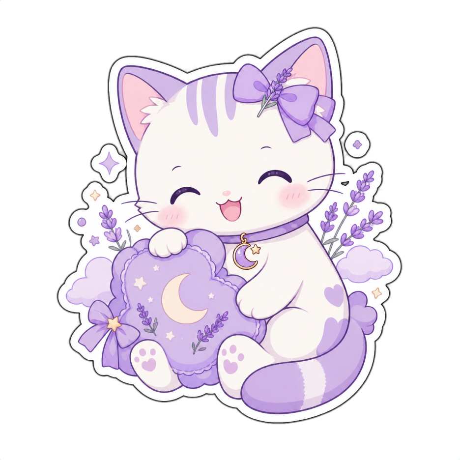 a cartoon cat holding a teddy bear