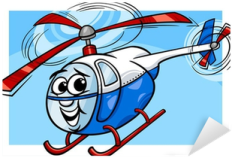 a cartoon helicopter flying in the sky