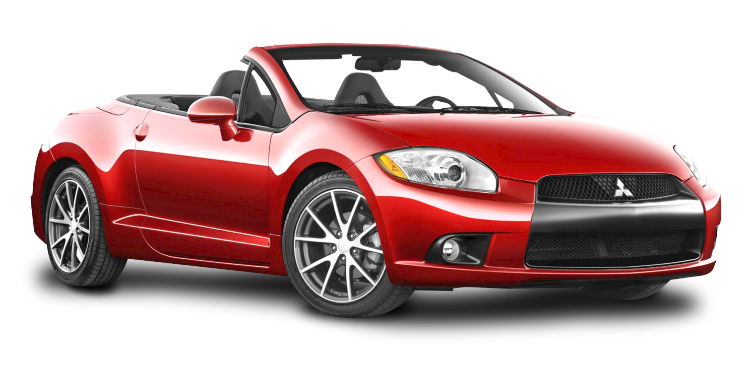 a red car on a white background