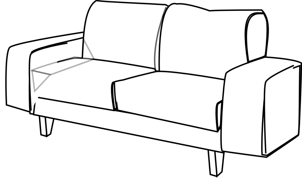 how to draw a couch