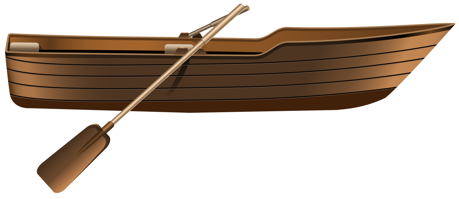 a boat with two oars on it