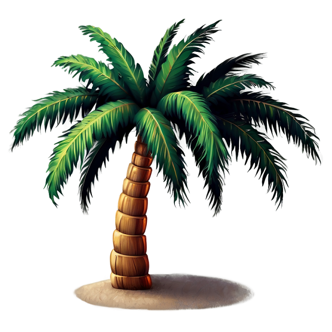 a palm tree on a white background
