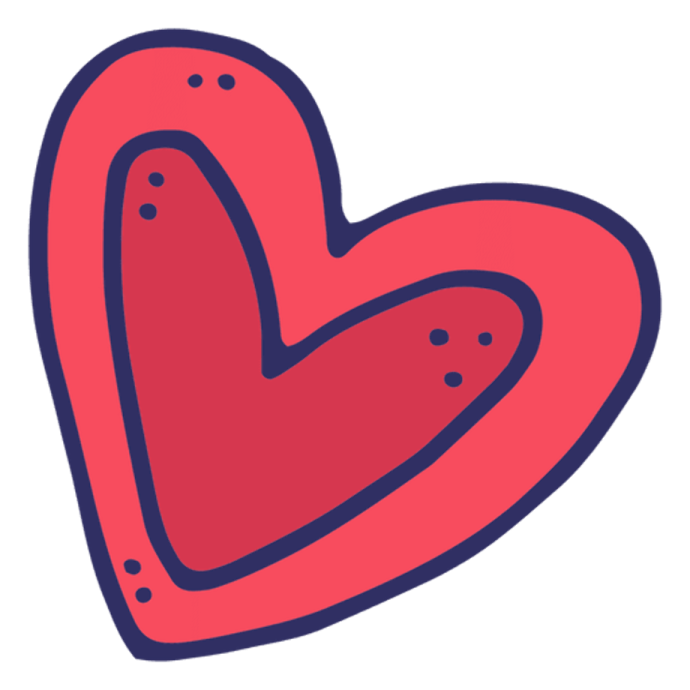 a red heart on a white background