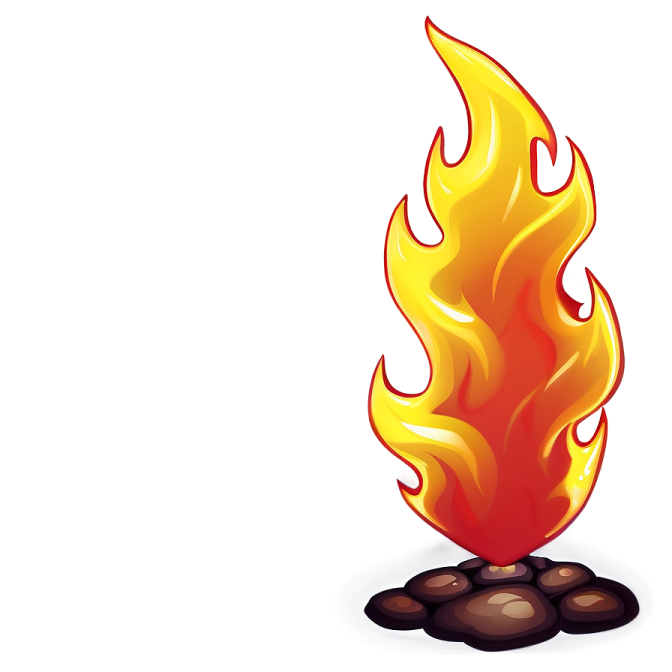 an illustration of a burning fire