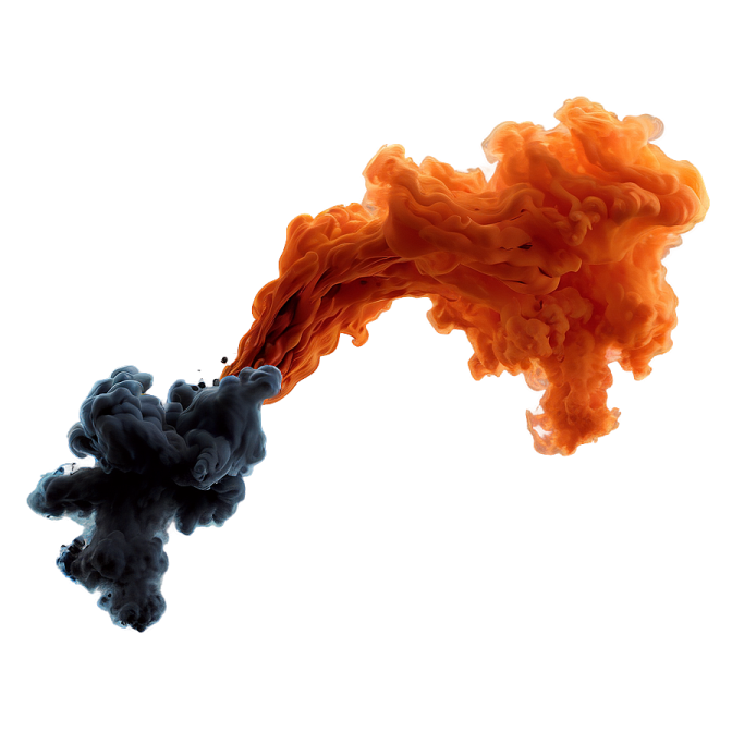 orange and black smoke