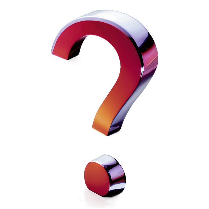 a red question sign on a white background
