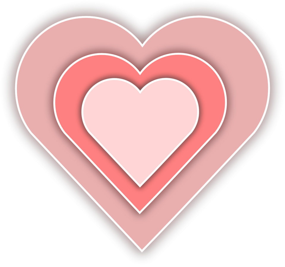 a pink heart on a white background