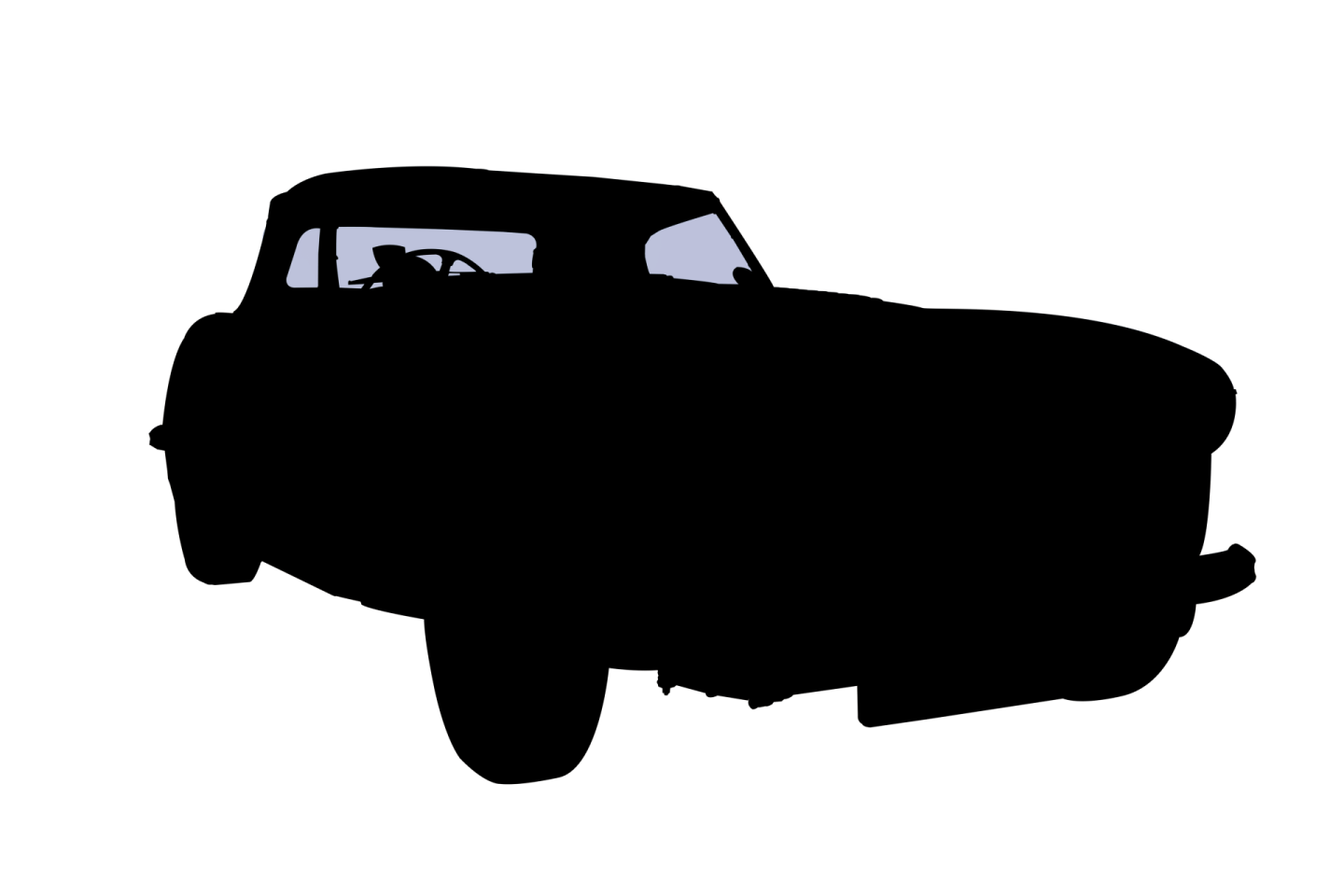 a black and white silhouette of a truck