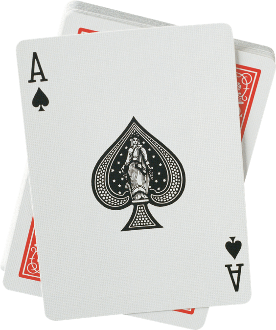 a pair of playing cards on a white background