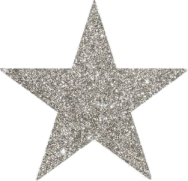 a silver glitter star