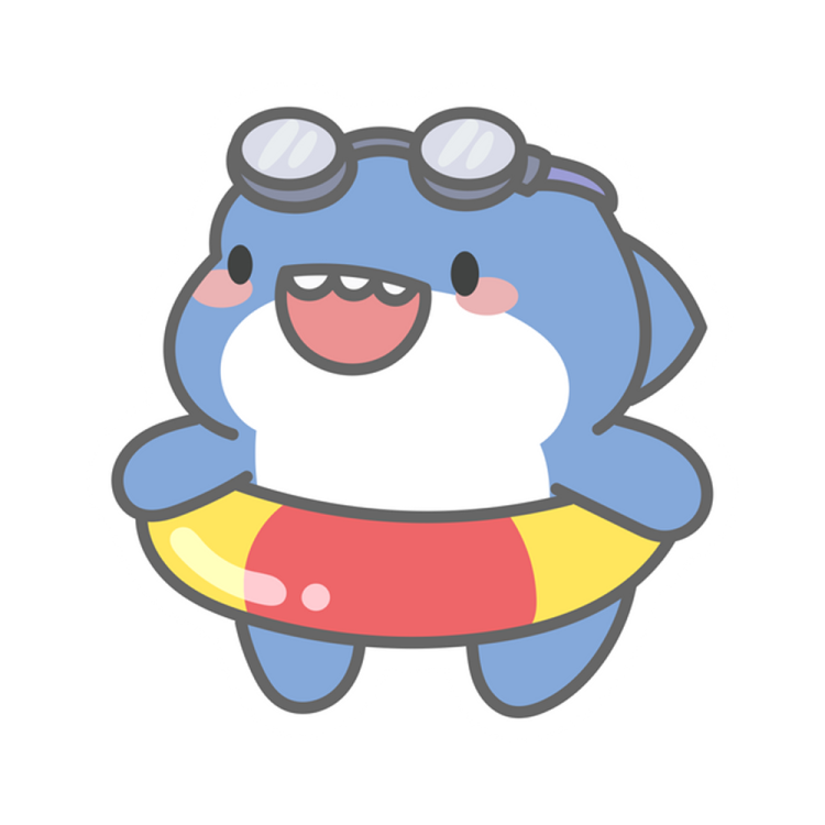 a cartoon character with sunglasses and a life ring