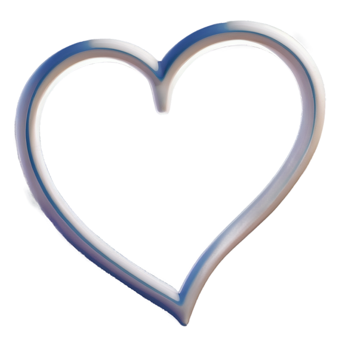 a blue and white heart shape