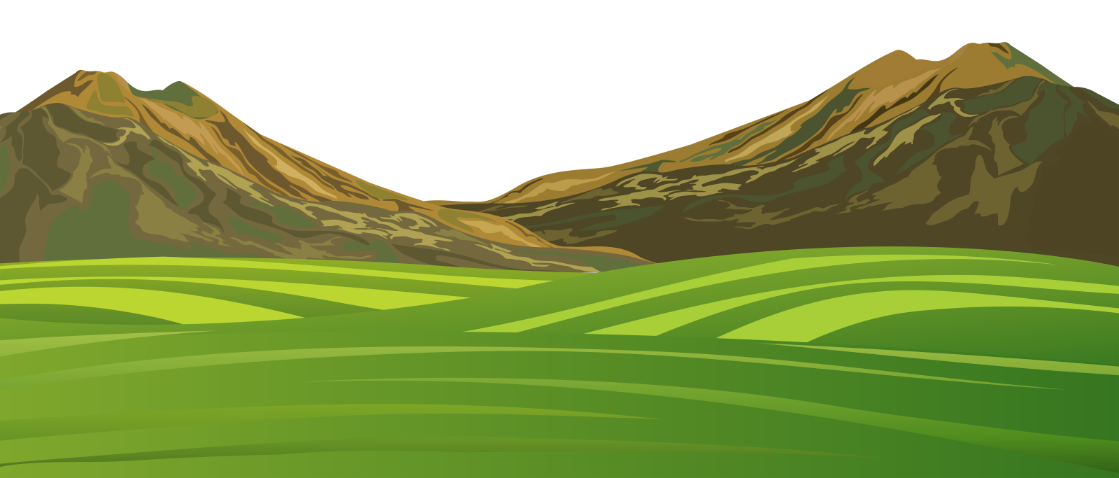 the mountains are brown and green