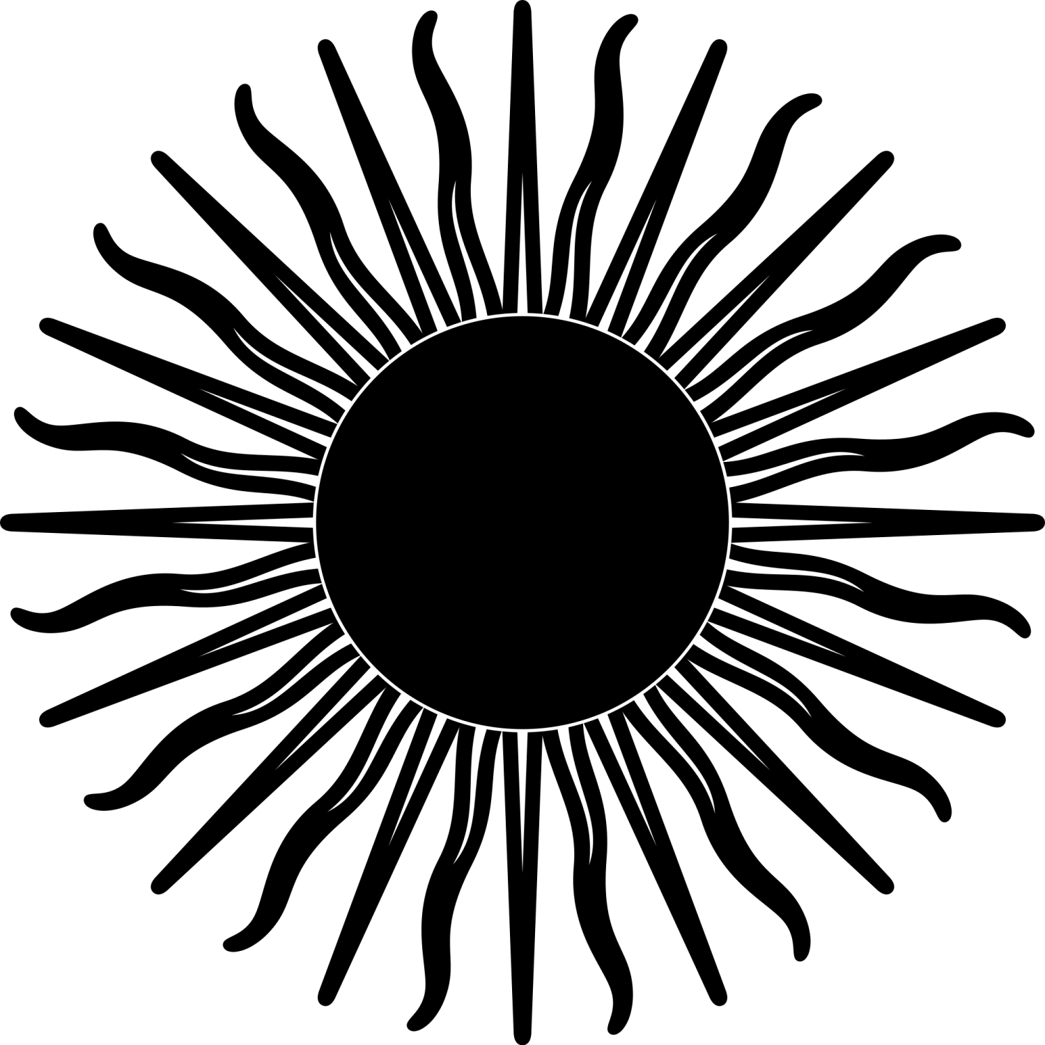 a black and white image of the sun