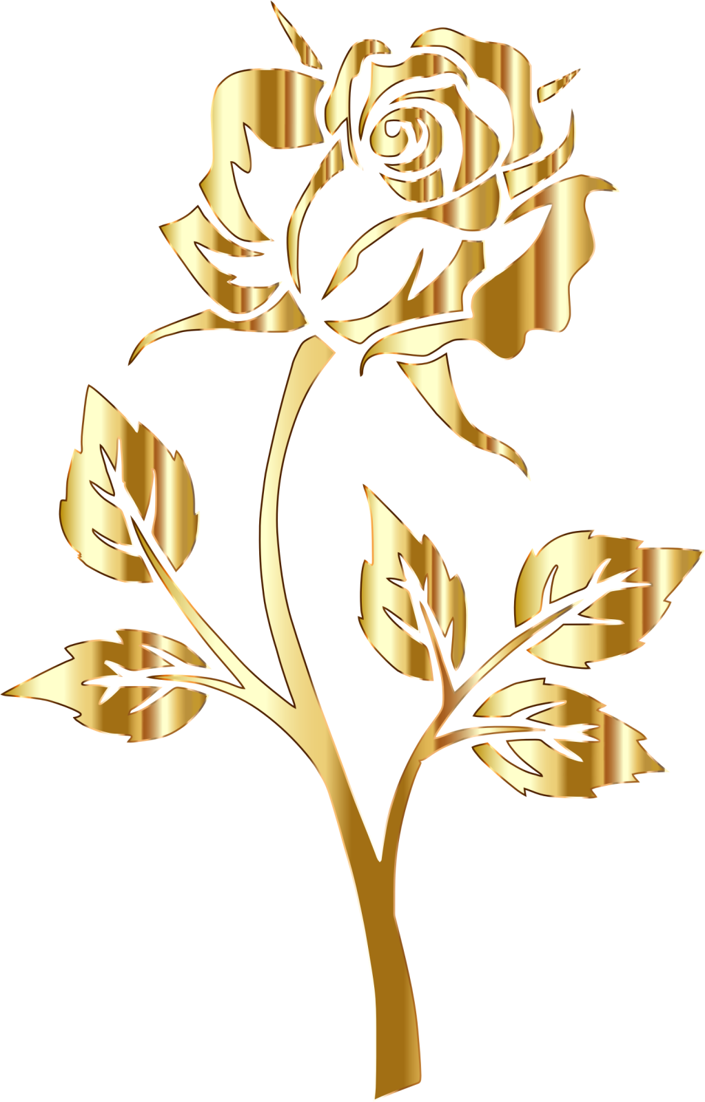 a gold rose on a white background