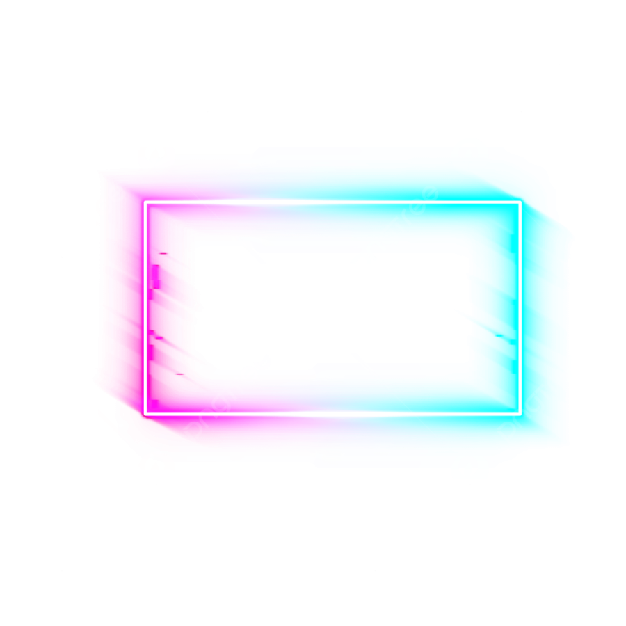 a square neon frame on a white background