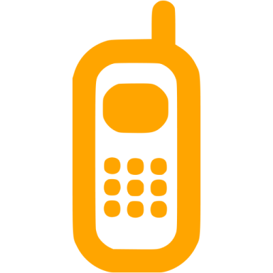 an orange and white phone icon