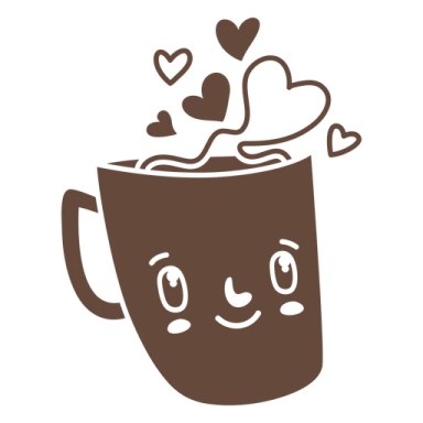 a cup with hearts floating out of it