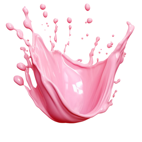 a pink liquid splash on a white background