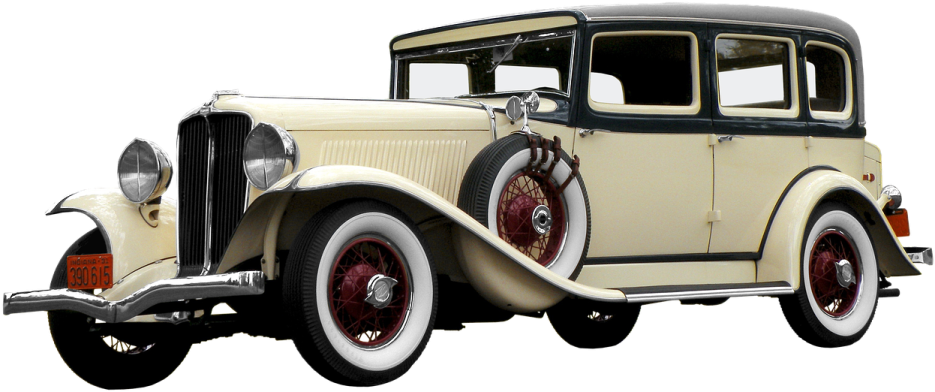 an old car is shown on a white background