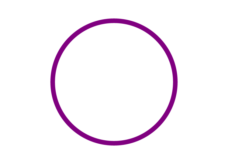 a purple circle on a white background