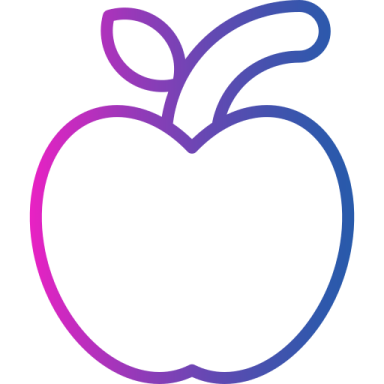 an apple with a leaf on it