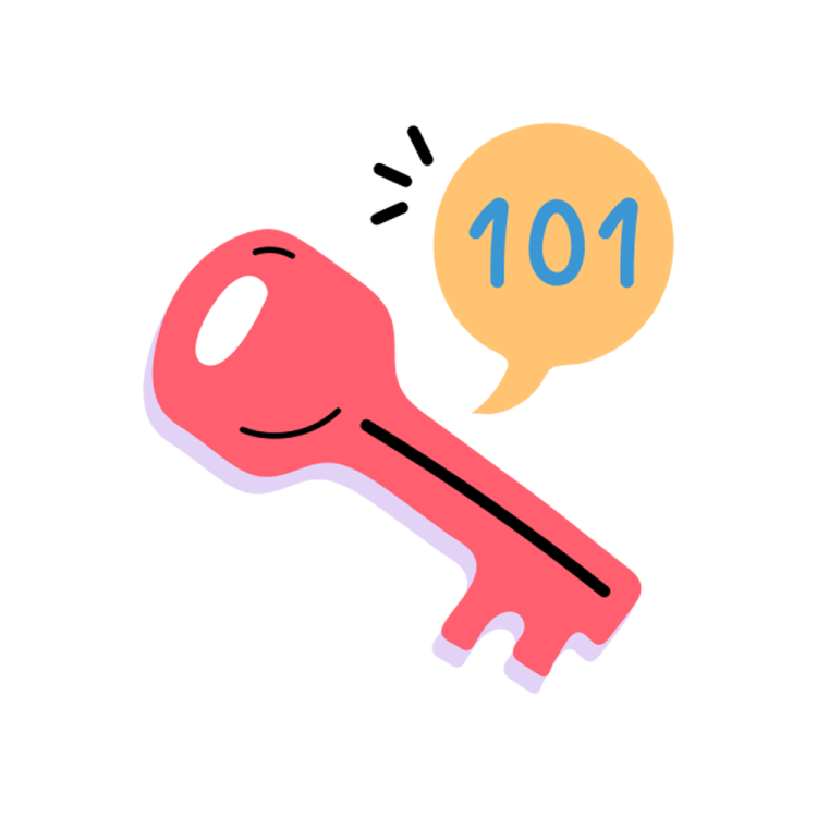 a red key with the number 10 on it