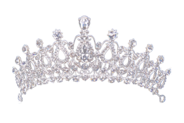 a silver tia with crystals on it