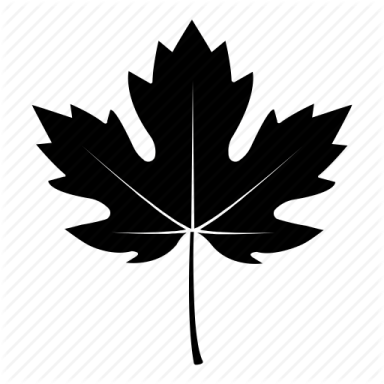 a black and white maple leaf