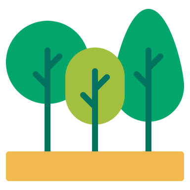 three trees on a white background