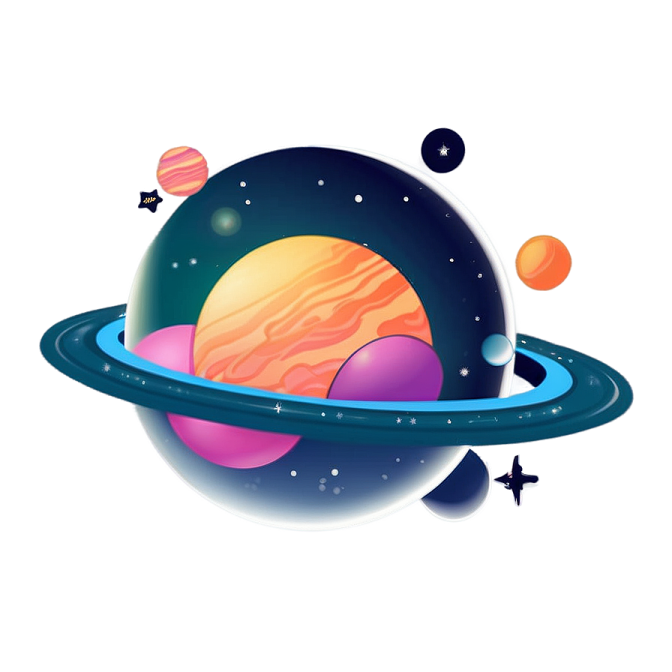a planet with planets and stars on it