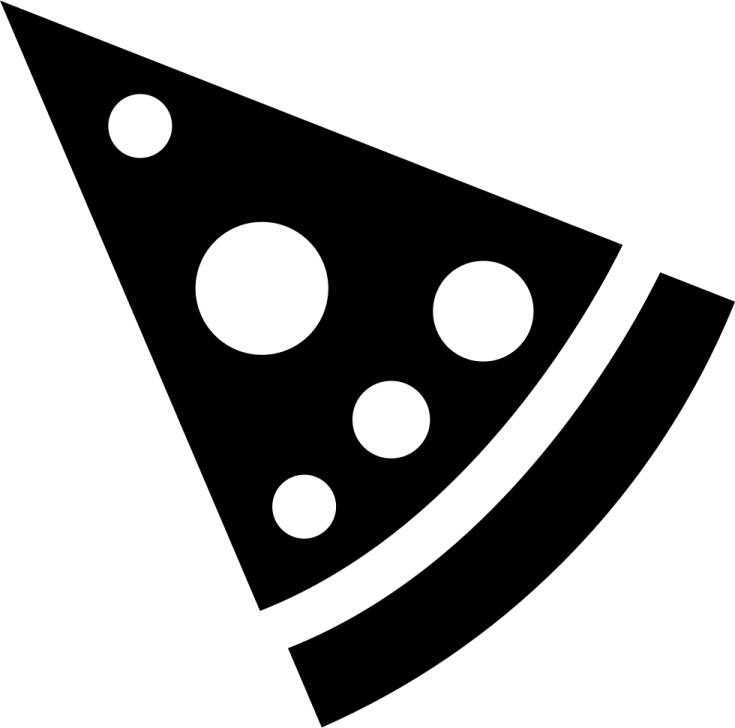 a slice of pizza on a white background