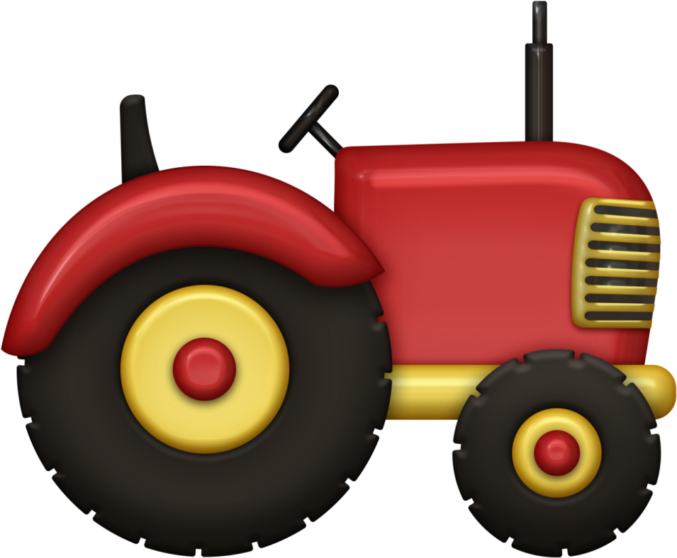 a red tractor on a white background