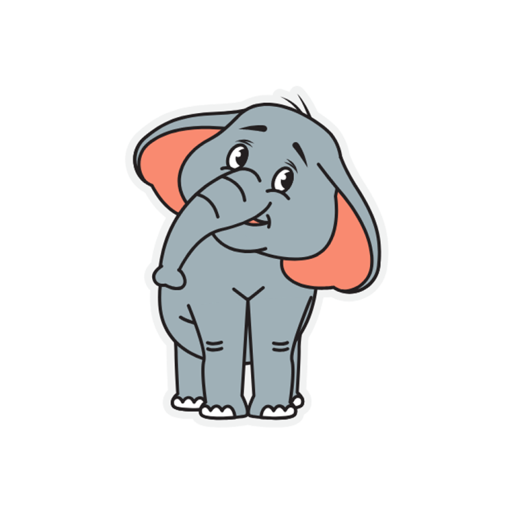an elephant sticker on a white background