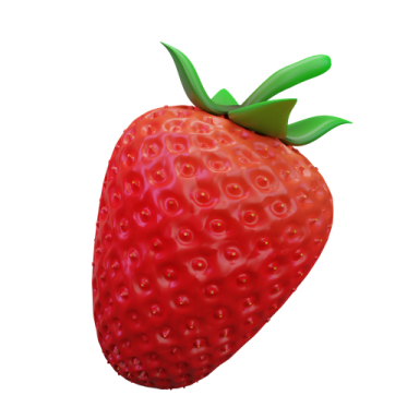 a red strawberry on a white background