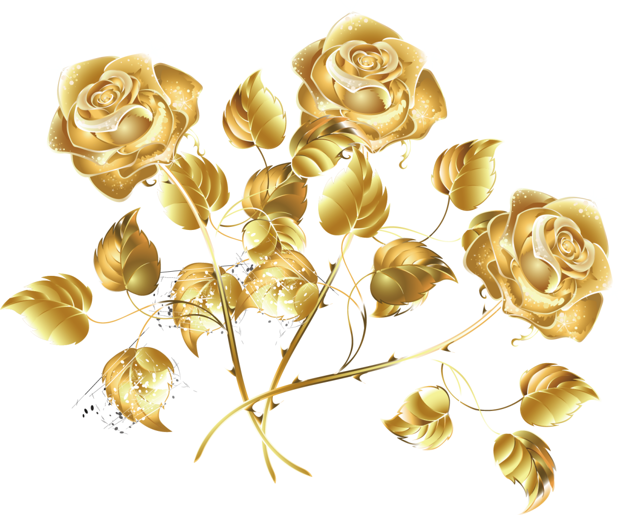 a bunch of golden roses on a white background