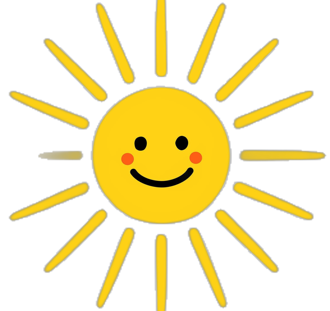 a yellow sun with a smiling face