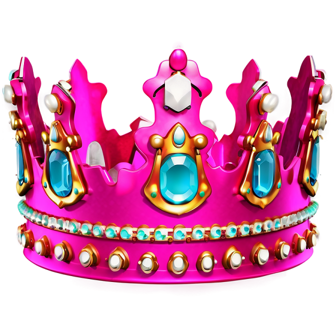 a pink crown with jewels on it