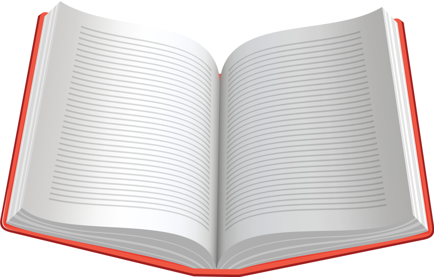 an open book on a white background