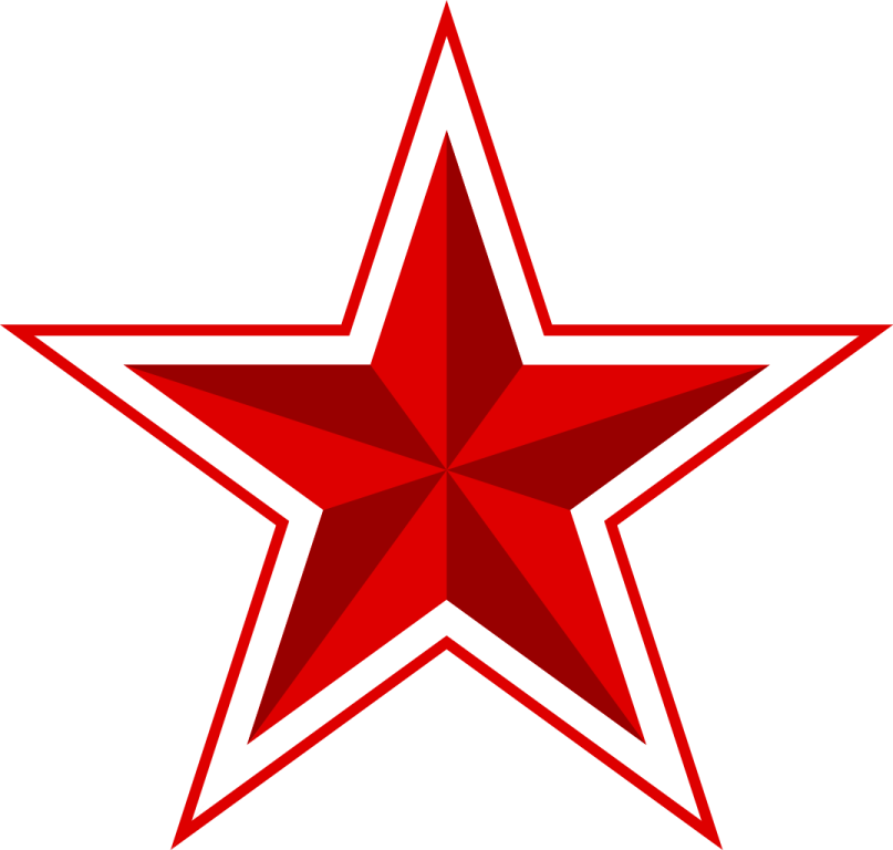 a red star on a white background