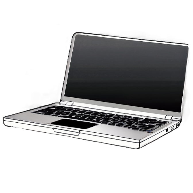 an open laptop computer on a white background