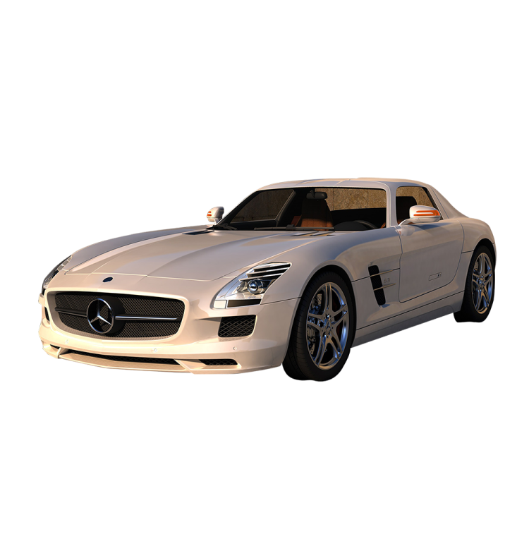 a white sports car is shown in this image