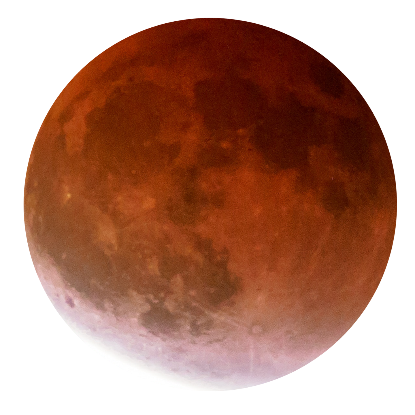 a red moon with a white background